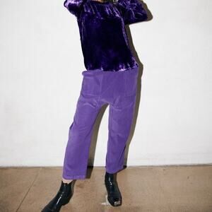 Raquel Allegra Sunday Pant in Royal Purple Corduroy Size 3 or XL
